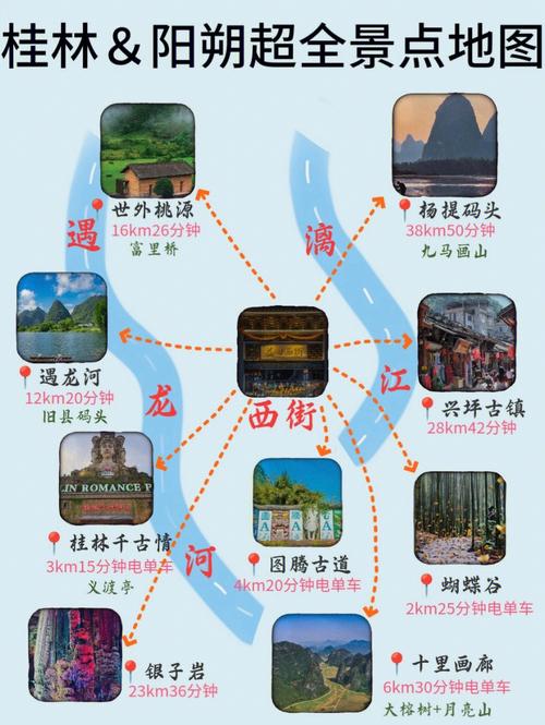 阳朔景点-阳朔景点地图分布图