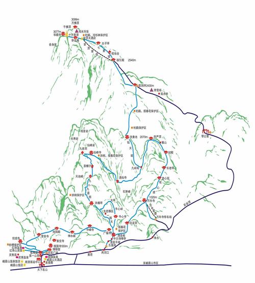 峨眉山旅游路线-峨眉山旅游路线导图图